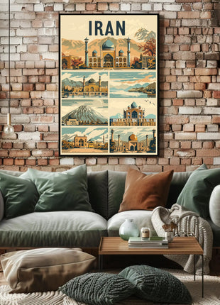Iranian Landmarks Vintage Travel Poster