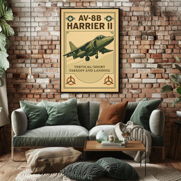 AV-8B Harrier II Vintage Military Recruitment Poster