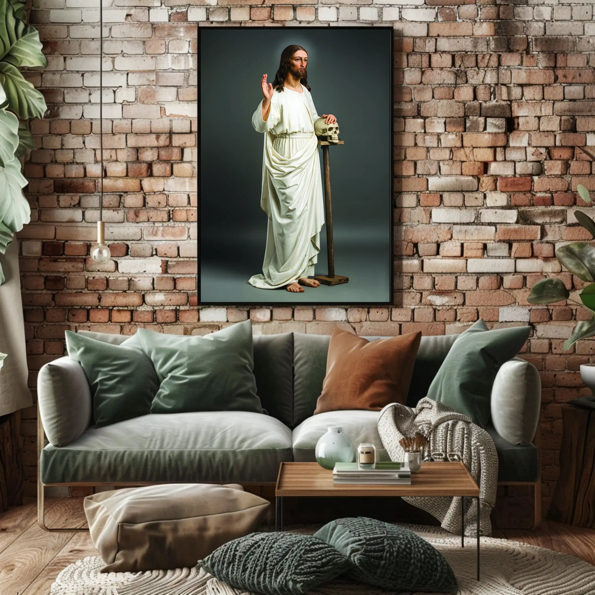 Symbolic Figure with Skull Poster