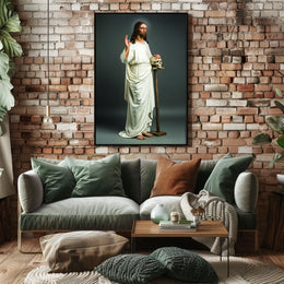 Symbolic Figure with Skull Poster