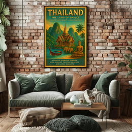 Thailand's Beauty in Vintage Travel Poster PosterGoat