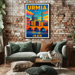 Urmia, Iran Vibrant Travel Poster