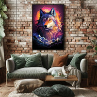 Mystical Wolf Surrealism Poster: Nature's Dreamscape
