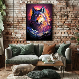 Mystical Wolf Surrealism Poster: Nature's Dreamscape