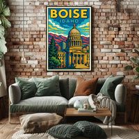 Boise, Idaho Vibrant Cityscape Poster