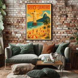 Rio de Janeiro Vintage Travel Poster