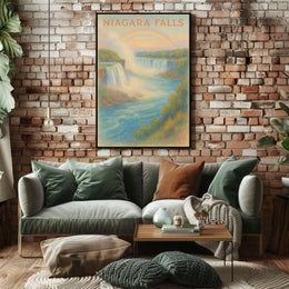 Niagara Falls Scenic Splendor Impressionist Travel Poster
