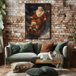 SantaS Joyful Sleigh Ride Poster