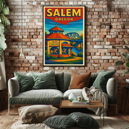 Salem Oregon Riverfront Carousel Poster