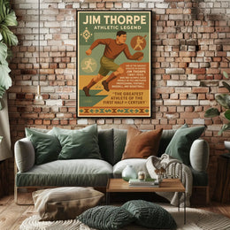 Jim Thorpe Athletic Legend Poster Wall Art Decor Travel