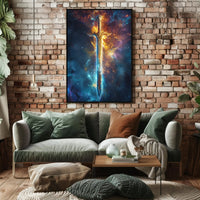 Cosmic Blade Art Print Poster for Home Decor and Wanderlust Enthusiasts PosterGoat