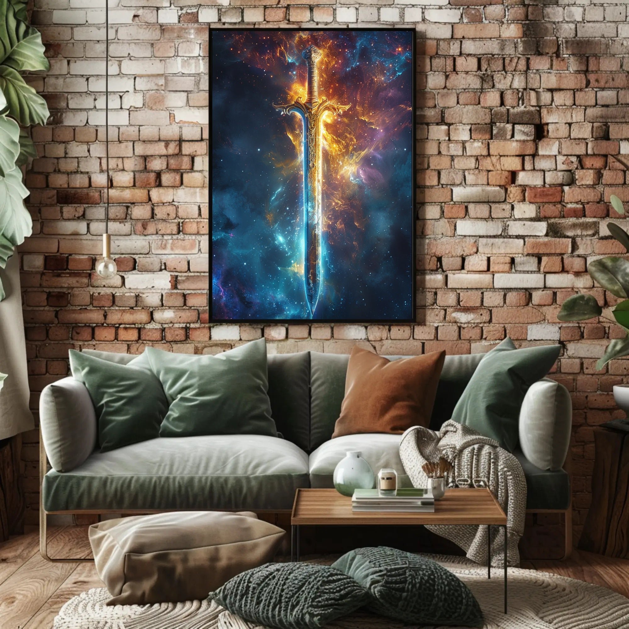 Cosmic Blade Art Print Poster for Home Decor and Wanderlust Enthusiasts PosterGoat