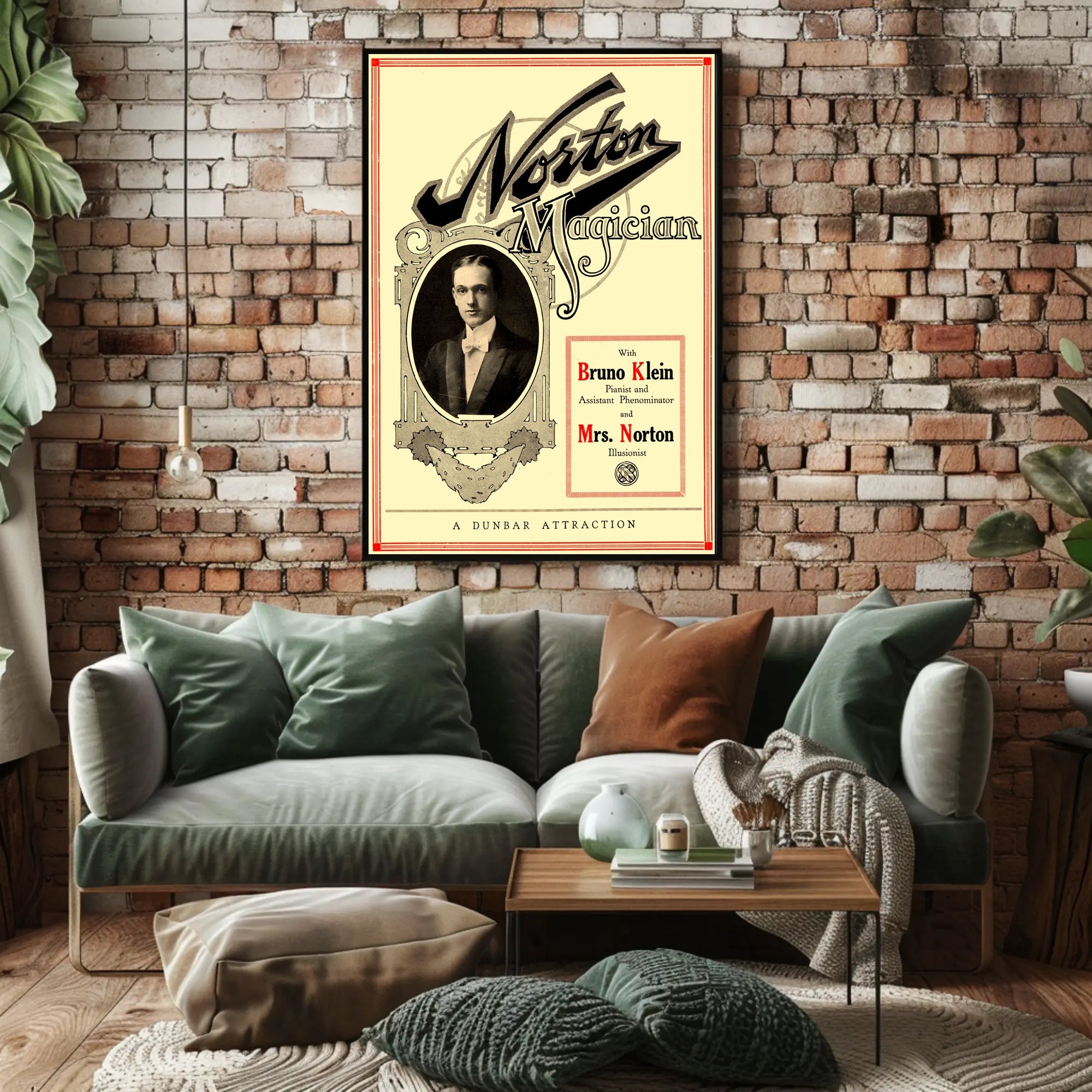 Vintage Magic Show Poster with Art Nouveau Influence