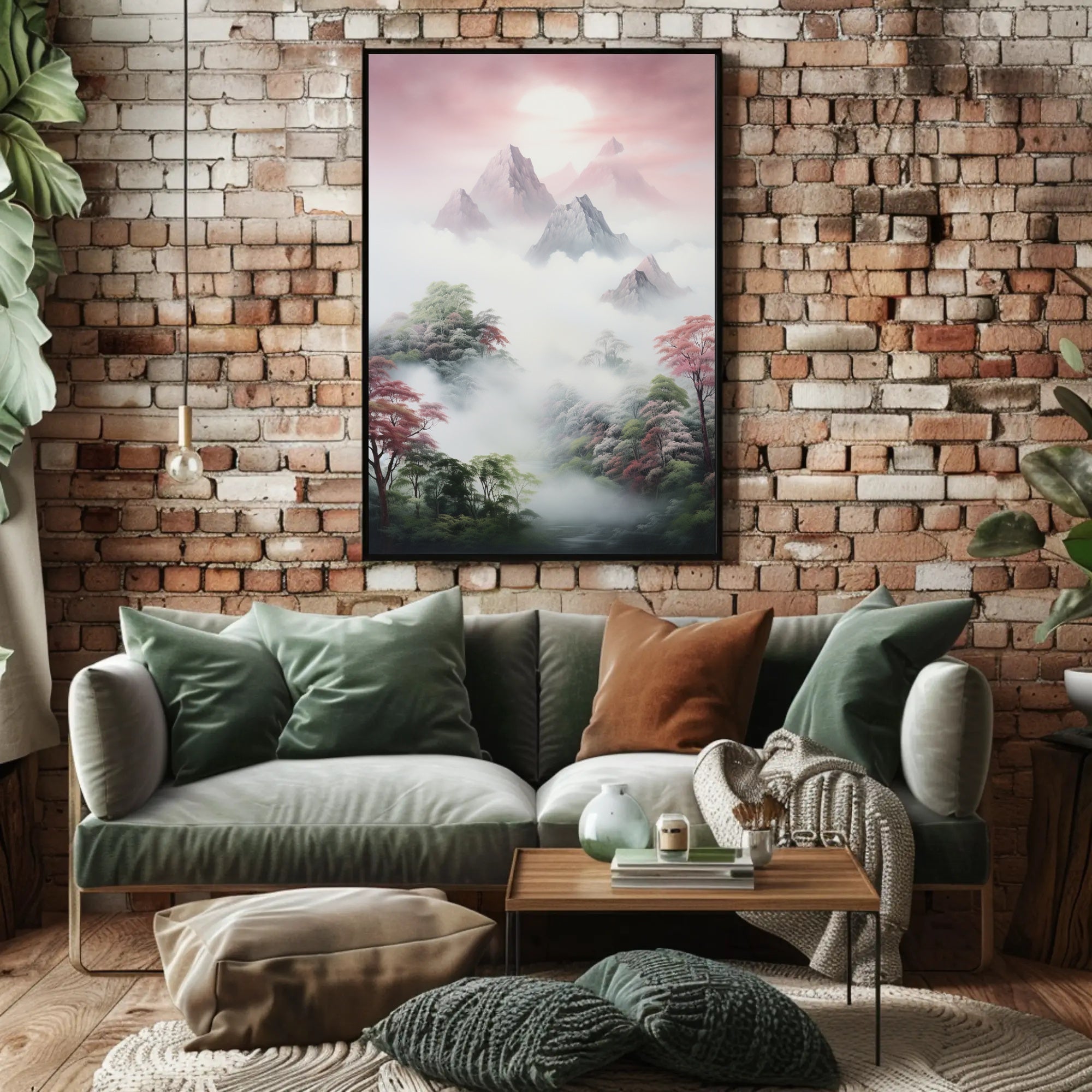 Serene Mountain Landscape in Timeless Artistic Poster