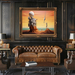 Surreal Landscape with Futuristic Sci-Fi Architecture Poster