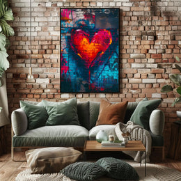 Heart Graffiti Art Poster for Urban Decor