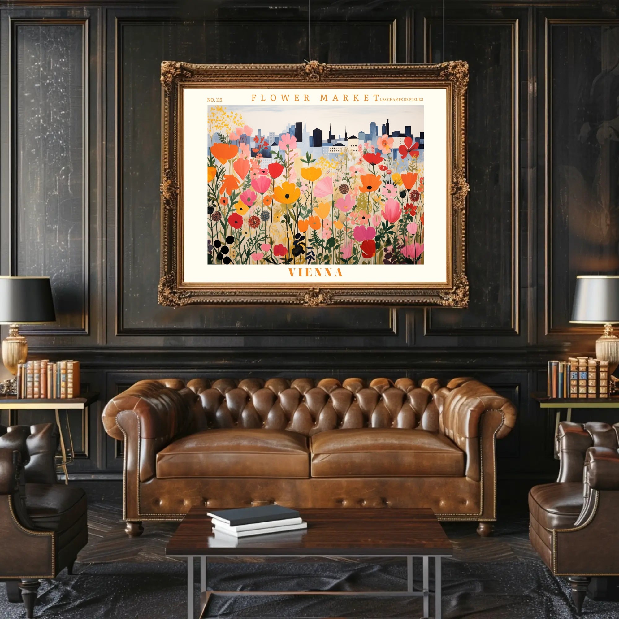 Vienna Flower Market Travel Poster