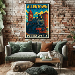Allentown, Pennsylvania Vintage Travel Poster