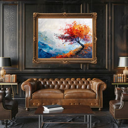 Autumn Tree Abstract Impressionist Art Poster Print