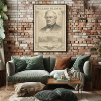 Millard Fillmore 13th President Sketch Art Print Poster PosterGoat