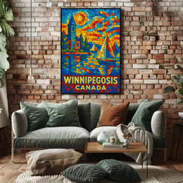 Winnipegosis, Canada Vibrant Mosaic Poster
