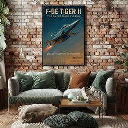 F-5E Tiger II Vintage Military Aviation Recruitment Poster