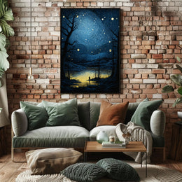 Starry Night Reflection Poster PosterGoat