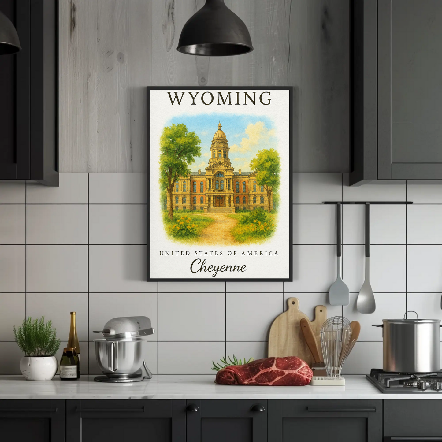 Wyoming, Cheyenne Signature Series Vintage Travel Poster
