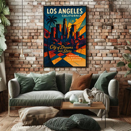 Los Angeles City Of Dreams And Stars Poster