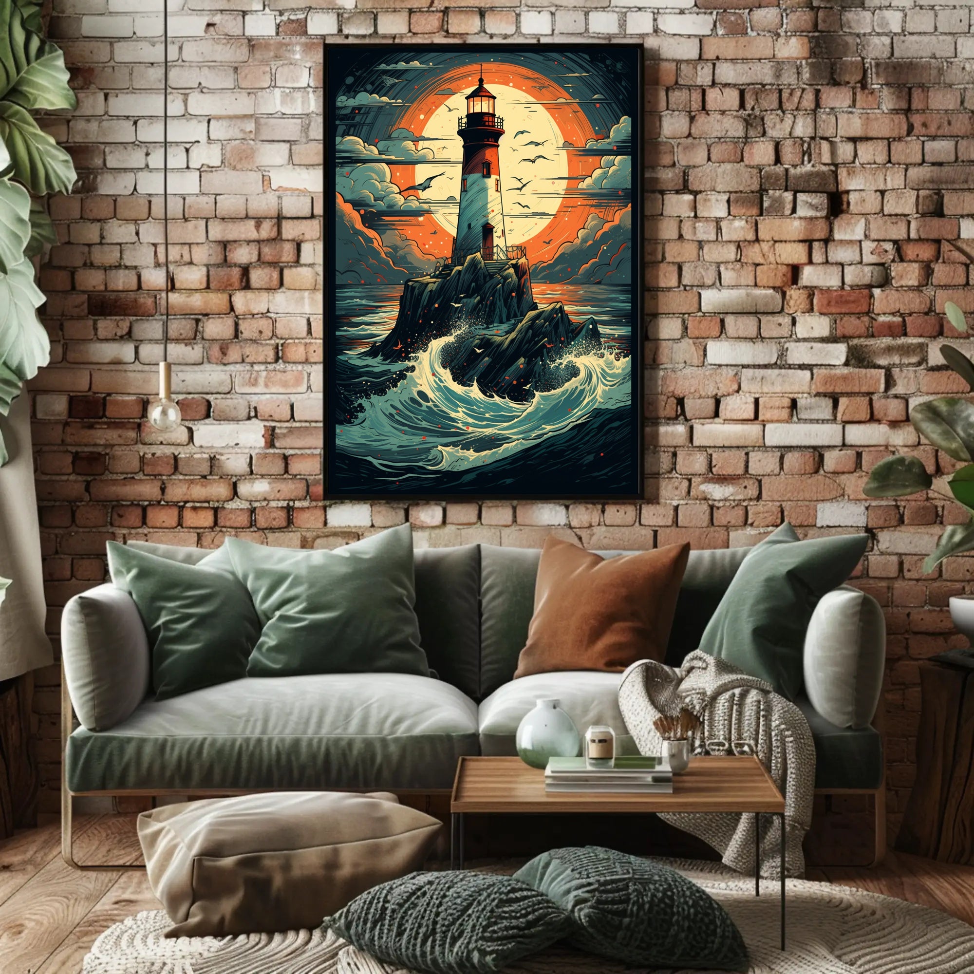 Lighthouse At Sea Poster PosterGoat