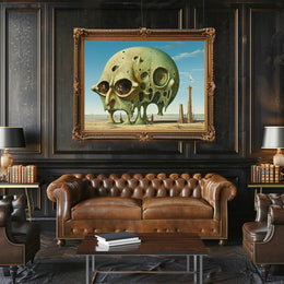 Surreal Desert Skullscape Art: Abstract or Artistic Poster