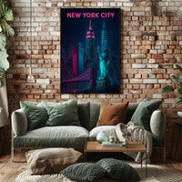 Neon Nights New York City Poster For NYC Lovers Home Decor