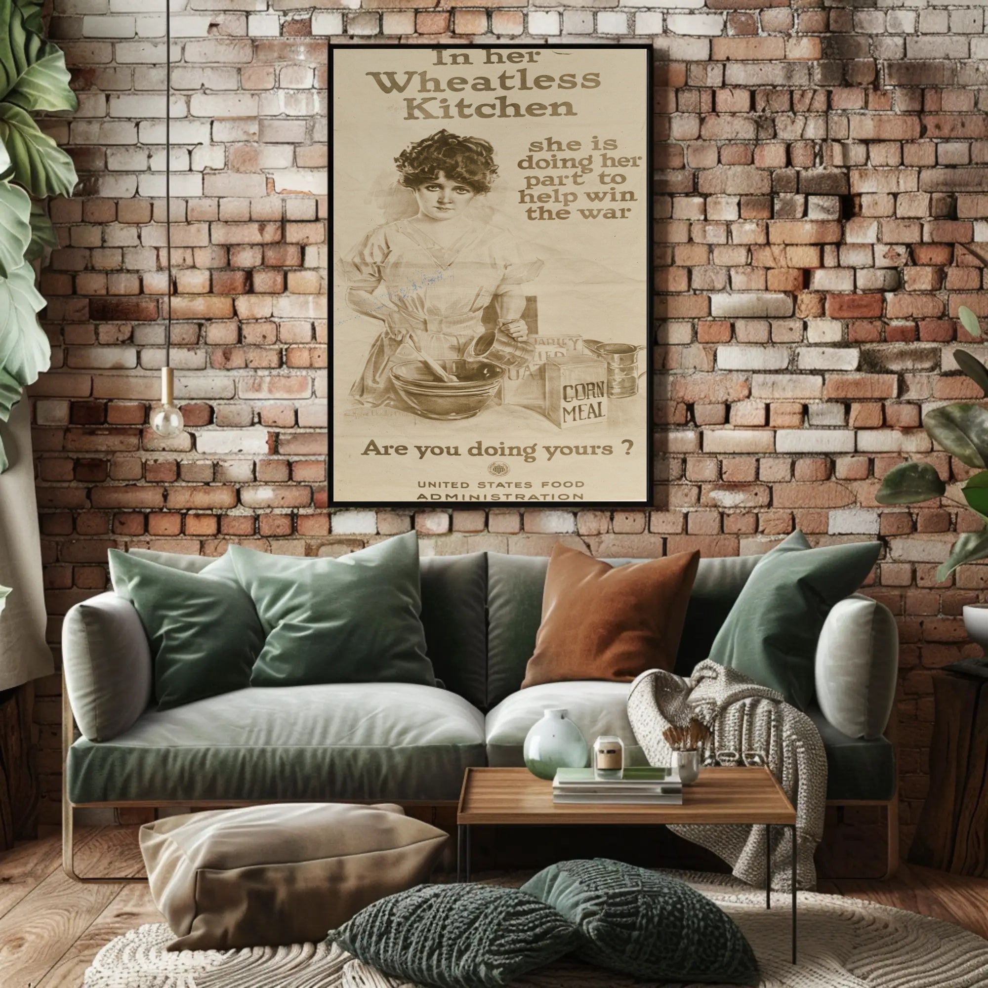 Wartime Food Conservation Vintage Patriotic Propaganda Poster PosterGoat