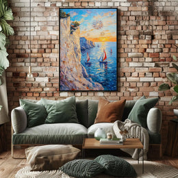 pixelmotion copyai 35099 Thick oil impasto painting of a coastal cl 5e7818ef ccf4ef9bde5b64623829Poster