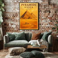 Giza Pyramids Traveler Vintage Typography Poster