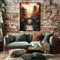 Tranquil Autumn In A Japanese Garden Poster