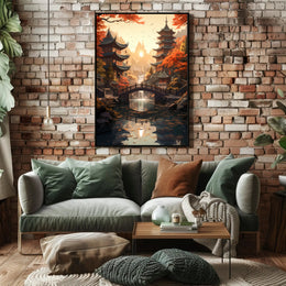 Tranquil Autumn In A Japanese Garden Poster