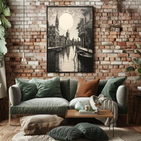Venice Canal Romance Vintage Travel Poster