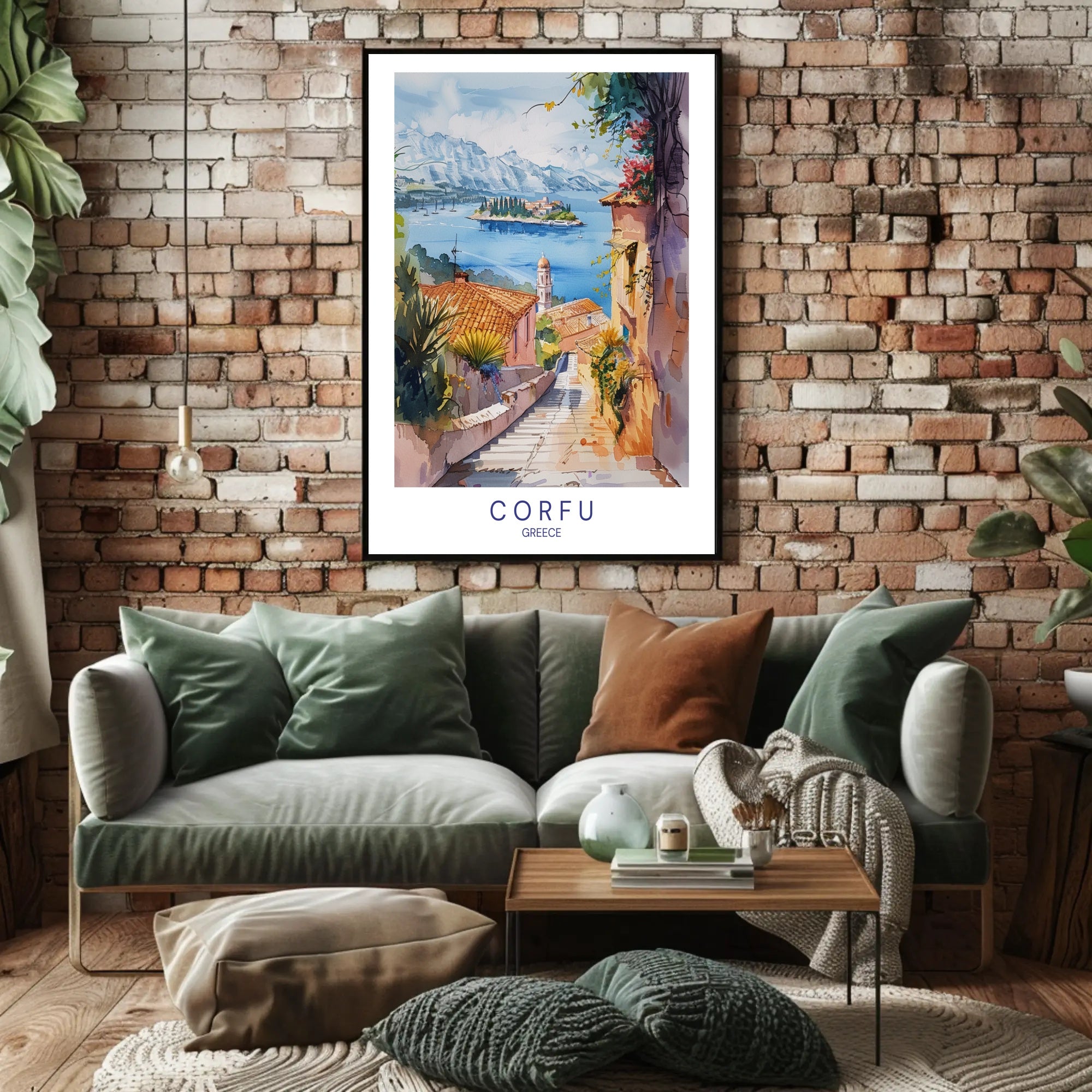 Corfu's Mediterranean Charm: Travel Poster PosterGoat
