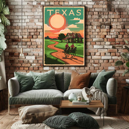 Texas Sunset Ride Poster