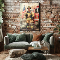 smiling firefighter Poster