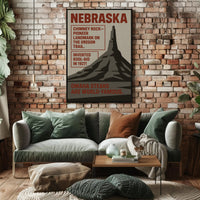 Nebraska Highlights Wall Art Print Decor PosterGoat