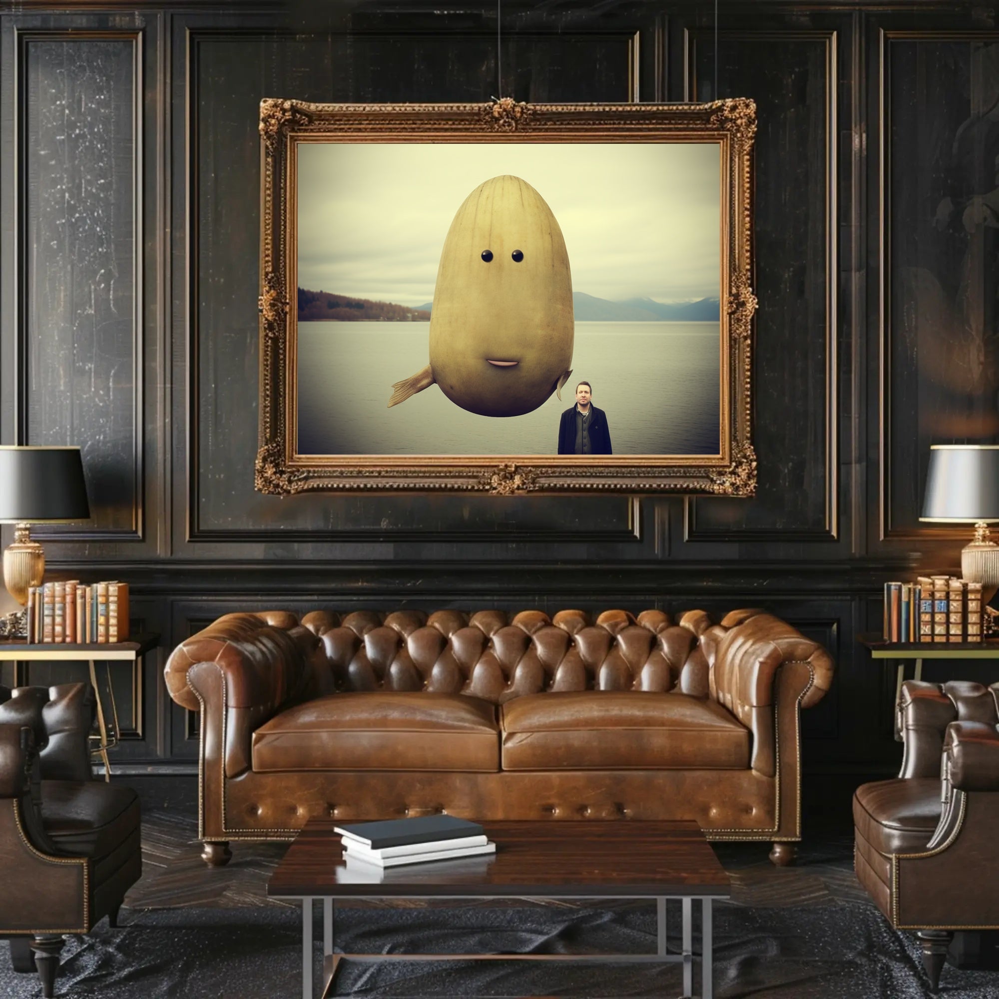 Surreal Lakeside Creature Fantasy or Mythology Poster