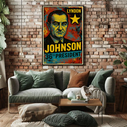Lyndon B. Johnson 36th President of the United States Graffiti Pop Art Poster