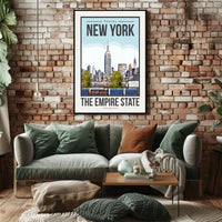 Empire State Building New York City Poster Vintage Travel
