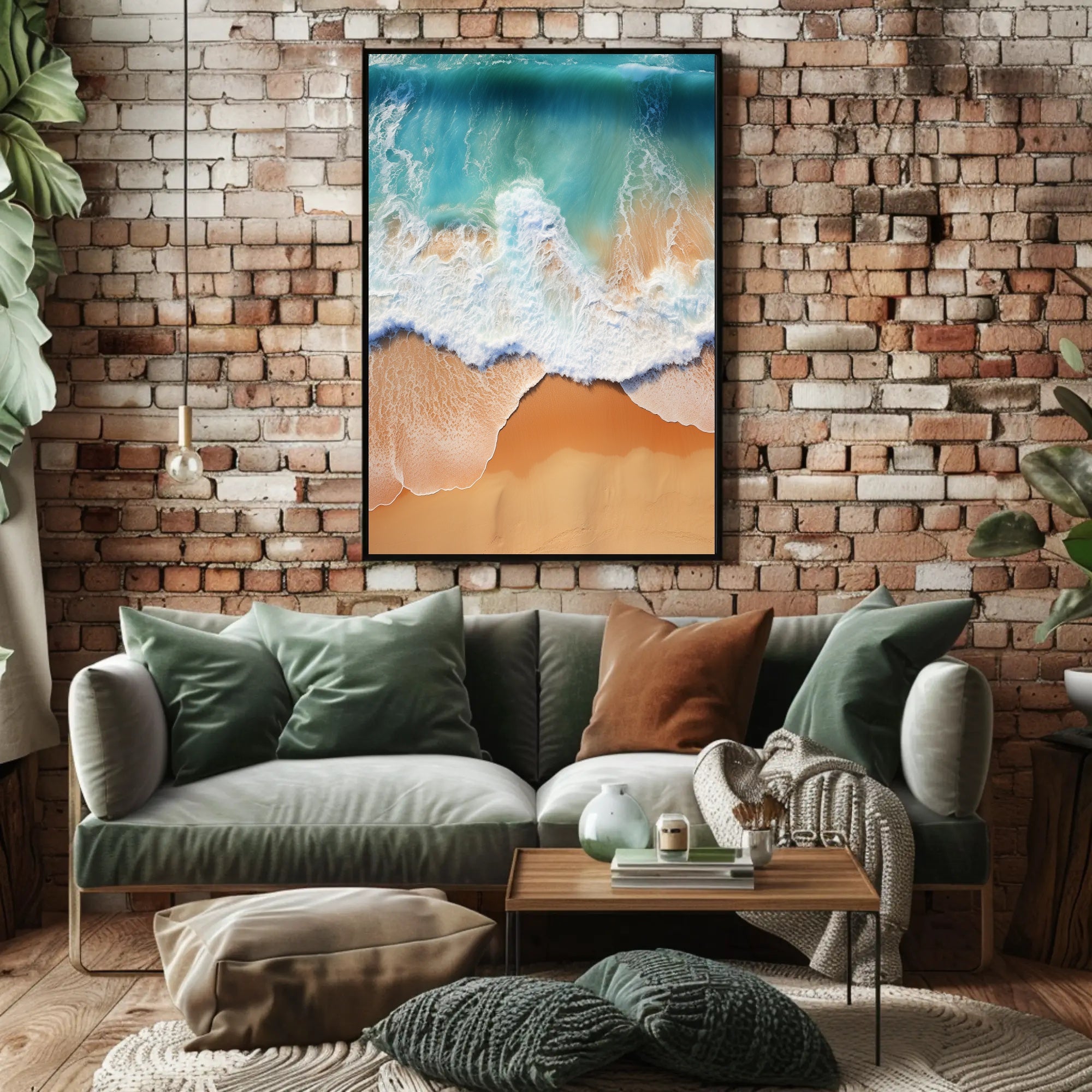 Ocean Waves And Sandy Shore Poster