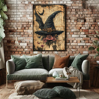 Mystical Witch's Hat with Roses Artistic Pop Culture Poster