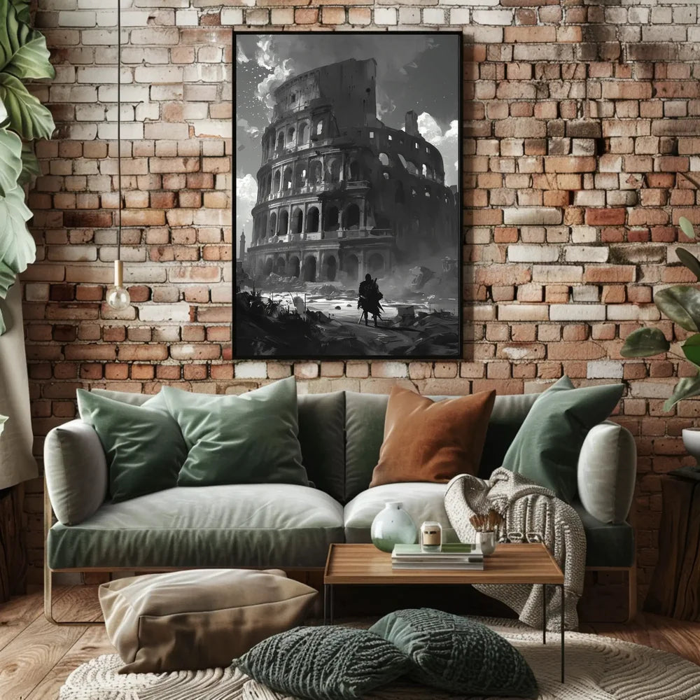 Roman Colosseum Post-Apocalyptic Warrior Art Poster