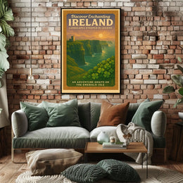 Ireland's Legendary Landscapes Vintage Enchanting Celtic Poster