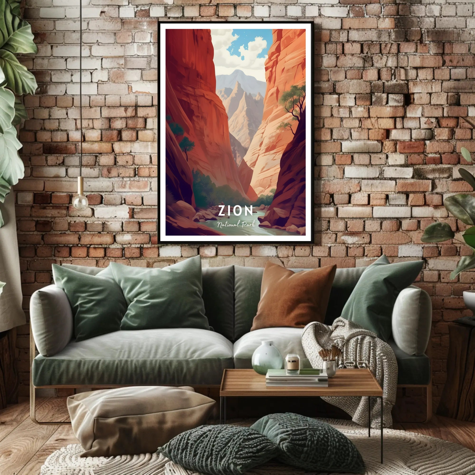 Zion National Park Scenic Poster Print Wall Art